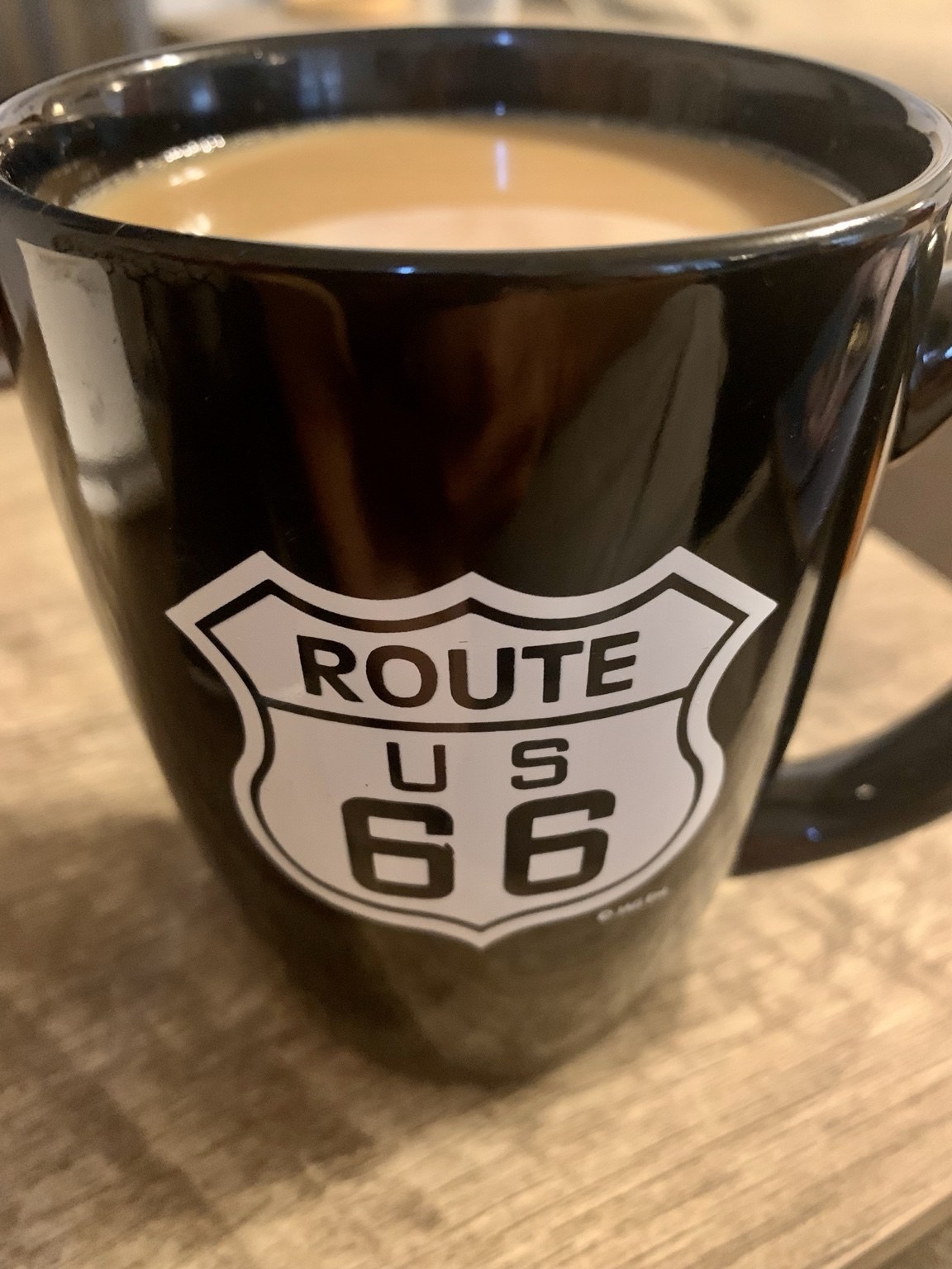A Route 66 coffee mug